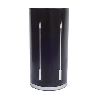 Lawson Black Metal & Silver Arrows Umbrella Holder For Sale