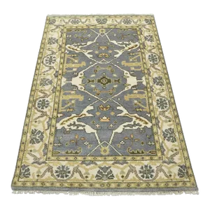 Oushak Rug 3’11” X 5’11” Gray Wool Tribal Hand-Knotted Oriental Carpet
