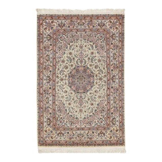 2020s Ivory Persian Isfahan Silk & Wool For Sale