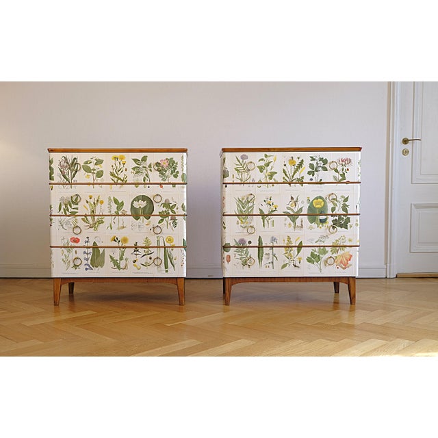 Swedish Modern Chests Nordens Flora by Cam Lindman in the style of Josef Frank, Sweden, 1940s, Set of 2 For Sale - Image 14 of 14