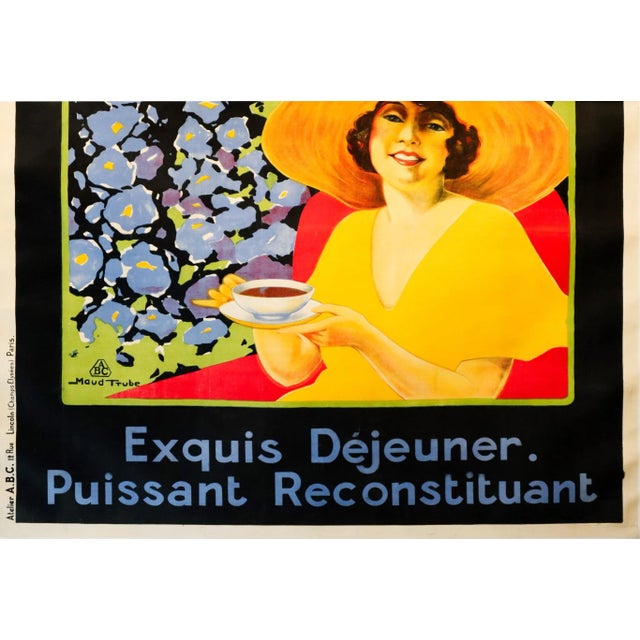 1935's Art Deco French Drink Advertisement, Phoscao - Linen Backed - 2 Sheets (Oversize) For Sale - Image 4 of 6
