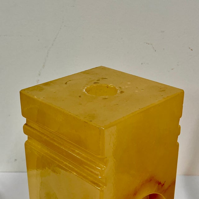 Brutalist Alabaster Block Table Lamp, Italy, 1970s For Sale - Image 6 of 9