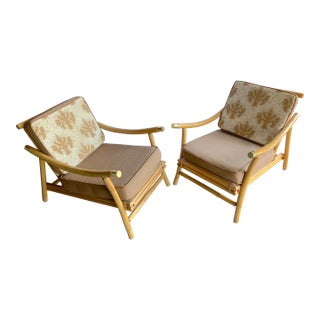 Mid Century Bamboo and Rattan Chairs Ficks Reed - A Pair For Sale
