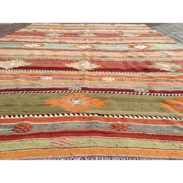 1960' 'S Vintage Turkish Kilim Rug - 77.5" X 114" For Sale - Image 4 of 11