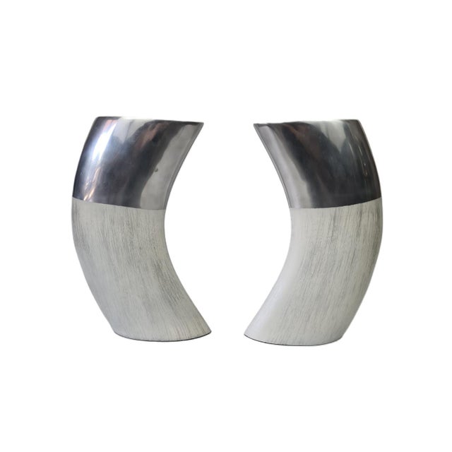 Vases in Aluminum and Ceramic from Ventura Living, 2000s, Set of 2 For Sale - Image 11 of 11