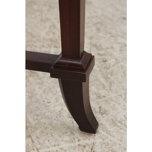 Baker Burl Walnut Mahogany Round Lamp Table For Sale - Image 11 of 13