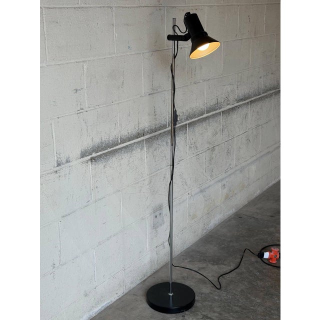 This adjustable metal floor lamp delivers sleek task lighting with a single directional spotlight shade. Built with a...