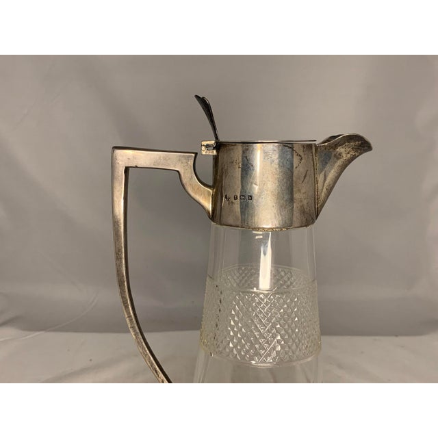 Birmingham Sterling Mount Crystal Claret Jug for your consideration. The claret jug measures approx. 10 1/2 inches tall...