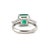 Late 20th Century Vintage Platinum 4.35ctw Gia Green Emerald Diamond Three Stone Cocktail Ring, Size 4.25 For Sale - Image 5 of 9