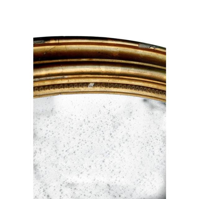 20th Century, Antique Oval Giltwood Mirror W/Original Glass For Sale In Los Angeles - Image 6 of 11