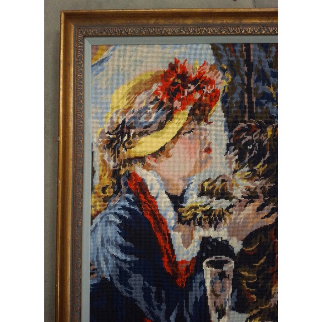 Rosemary Pipkin Jackson (American 20th Century), After Pierre Auguste Renoir, Luncheon of the Boating Party, Needlework Panel For Sale - Image 4 of 10