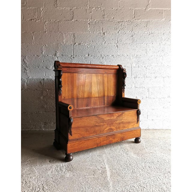 Traditional Antique Empire Style Bench, Belgium, 1890s For Sale - Image 3 of 13