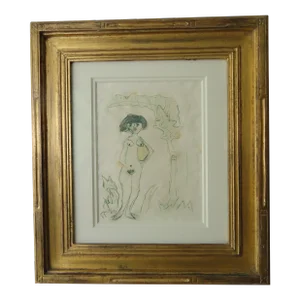 1930s Vintage Kees Van Dongen Signed Original Watercolor Painting