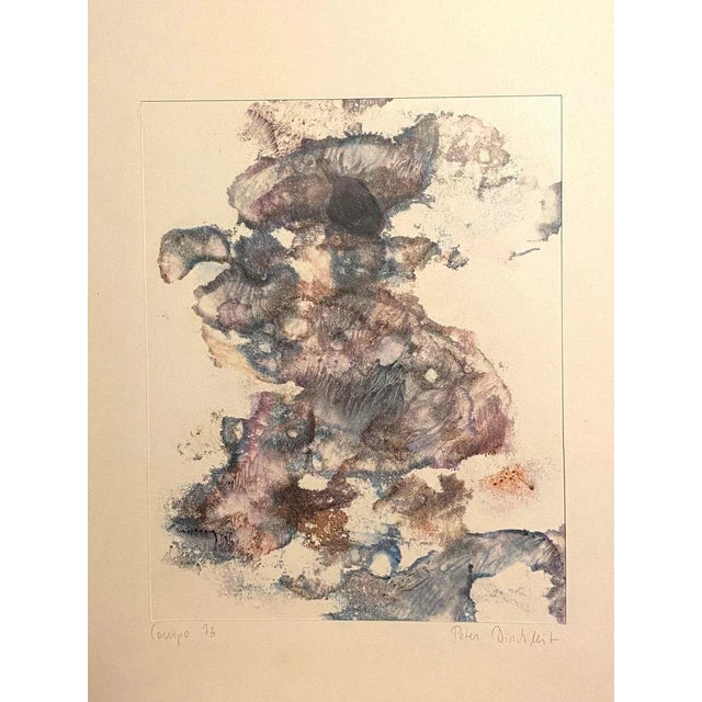 Abstract Composition is an original mixed media drawing in ink and watercolor on paper realized by Peter Dischleit...