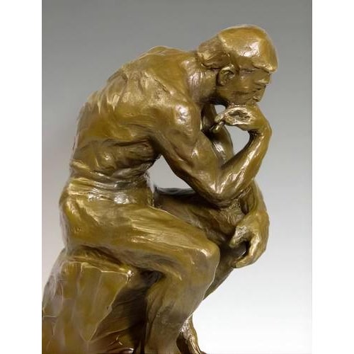 Modern Brown Patinated Thinker Sculpture, 20th Century, Bronze For Sale - Image 4 of 7