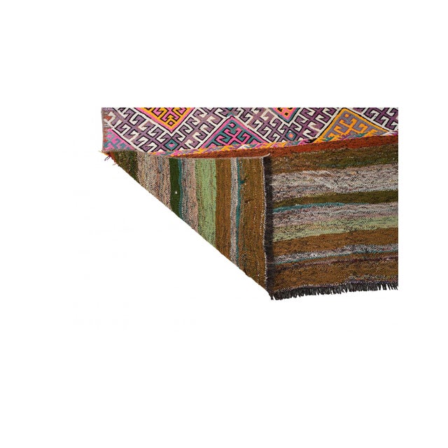 1960s Purple Vintage Decorative Turkish Kilim Rug - 3`11″ X 4`6″ For Sale - Image 5 of 6