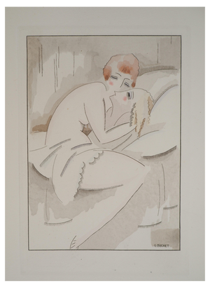 Gustave Buchet, The Two Friends, Innocence and Discovery, Original Engraving and Stencil