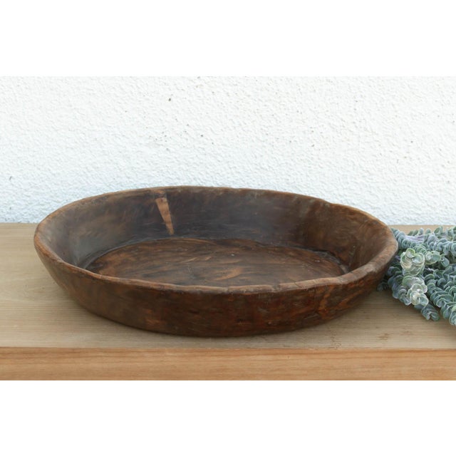 Wabi Sabi Dark Wood Fruit Bowl For Sale - Image 4 of 7