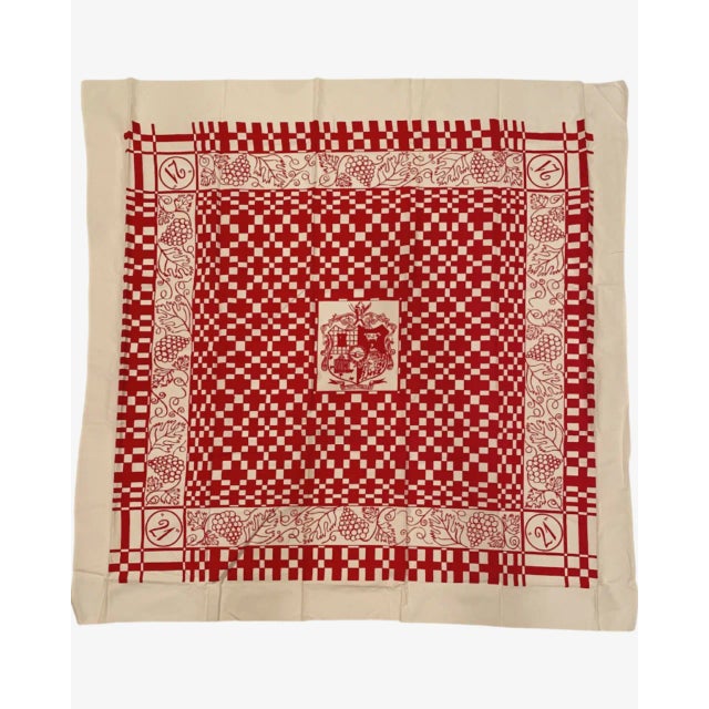 Mid-Century Modern Vintage the 21 Club Nyc Restaurant Tablecloth & 4 Napkins Set New York For Sale - Image 3 of 12