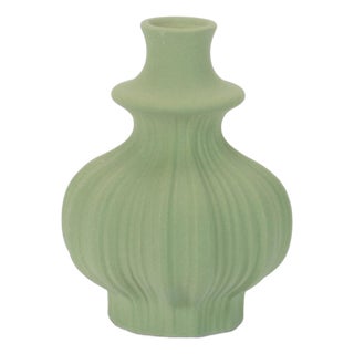 Ribbed Stoneware Bottle Vase (Set of 4) For Sale