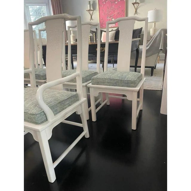 Late 20th Century Professionally Reupholstered Chin Hua Dining Chairs by Century Furniture- Set of 6 For Sale - Image 5 of 8