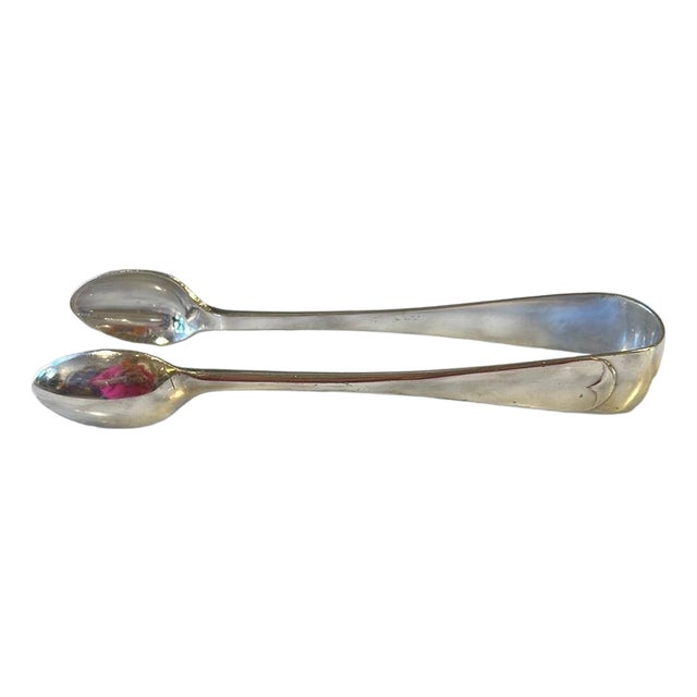 19th Century English Silver Plate Tongs For Sale
