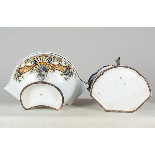 French Desvres Faience Lavabo For Sale - Image 9 of 13