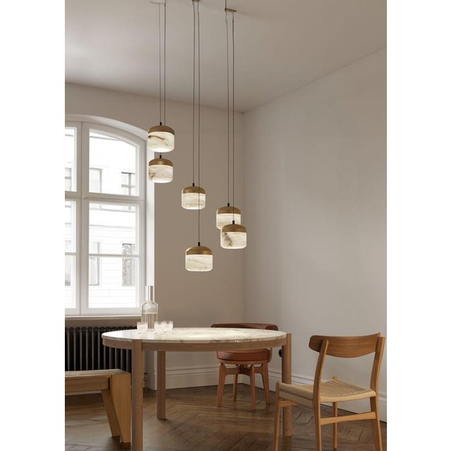 Copper Large Pendant Lamp by United Alabaster For Sale - Image 11 of 13