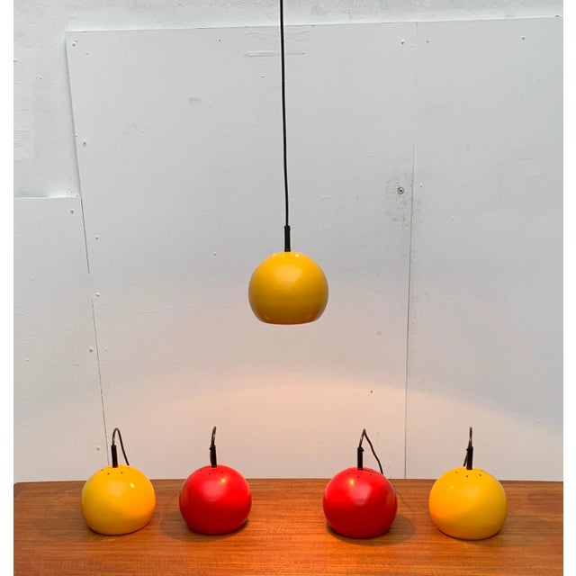 Mid-Century German Space Age Metal Ball Pendant Lamps, Set of 2 For Sale - Image 12 of 18