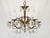 Antique 5 Arm Absolutely Fabulous Brass Cut Lead Glass Crystal Chandelier For Sale - Image 4 of 8