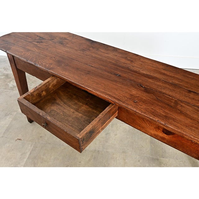 Brown French 19th Century Oak Single-Drawer Server For Sale - Image 8 of 11