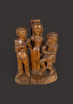 The Martyrdom of Saint Apollonia in carved wood, 15th century