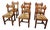 Rustic Dining Chairs in Oak and Rush, Spain, 1960s, Set of 6 For Sale