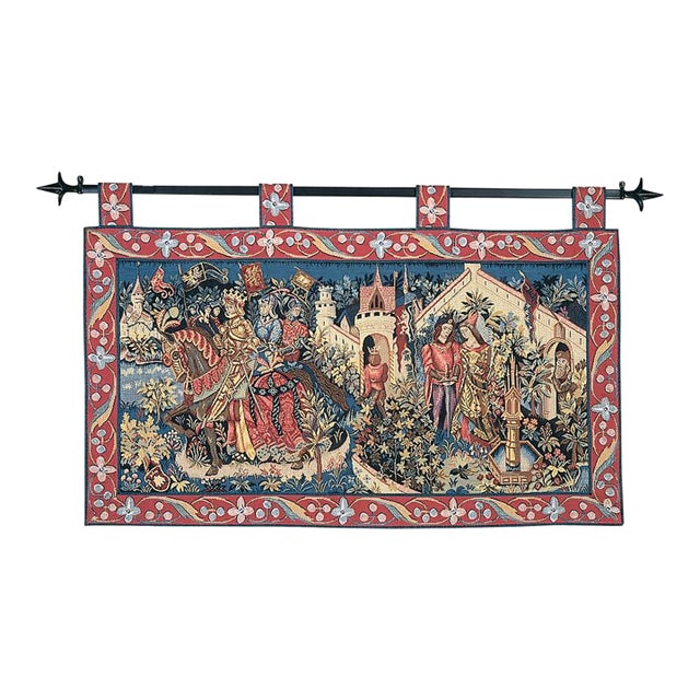 History of King Arthur Loom Woven Tapestry - (With Loops) 62 X 100 Cm (2'0" X 3'3") - Requires Rod Size 3 For Sale