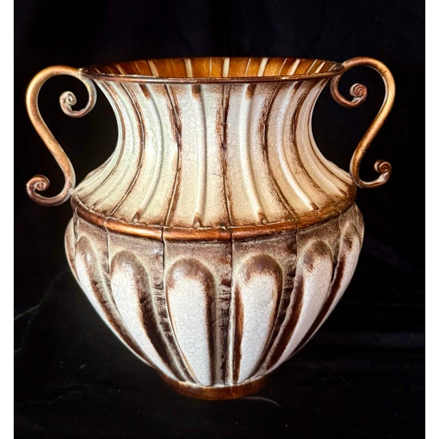 Metal Grecian Style Metal Vase For Sale - Image 7 of 12