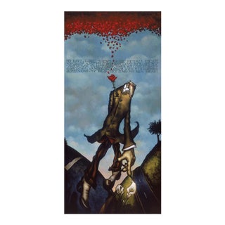 Markus Pierson "Red Sky Blue Heart" Hand Signed Limited Ed. Serigraph on Canvas For Sale