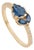 Pear & Marquise Cut Blue Sapphire Diamond 14k Gold Art Deco Ring Size 6.5 For Sale
