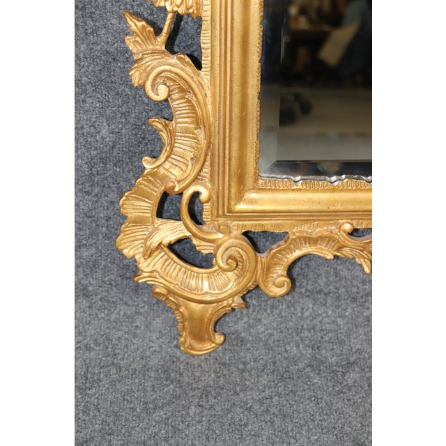 1990s Giltwood Carved Walnut French Louis XV Wall Mirror For Sale - Image 5 of 6