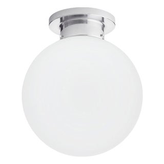 Arts and Crafts Aluminum and Glass Globe Ceiling Lamp For Sale