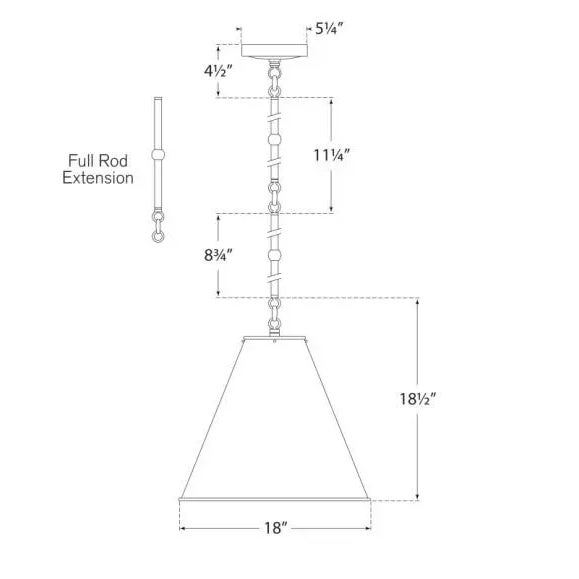 Visual Comfort Thomas O'Brien for Visual Comfort Signature Goodman Medium Hanging Light in Antique Nickel with Antique Nickel Shade For Sale - Image 4 of 4