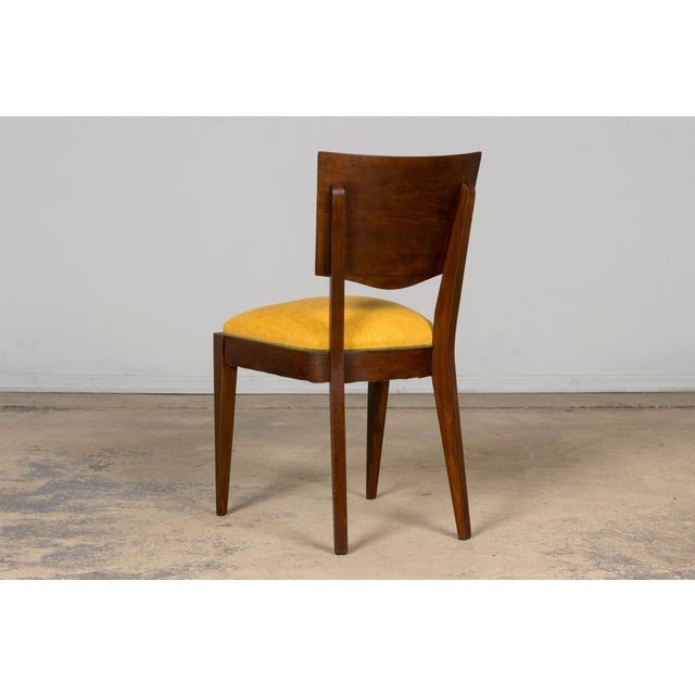 Set of 6 French Art Deco Maple Dining Chairs in Yellow and Moss Green, 1930s For Sale - Image 17 of 18