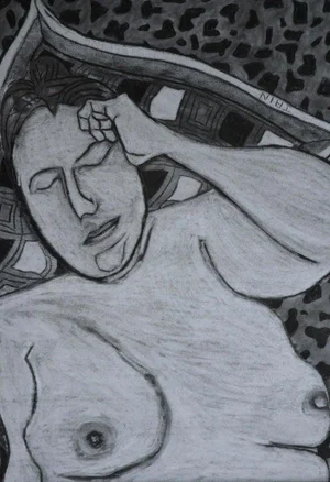 Jain Wallis 'Life Study' Charcoal on Paper 2004