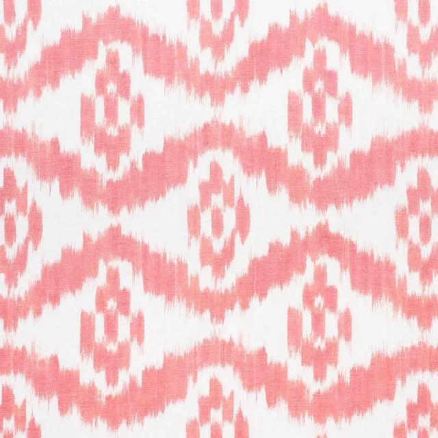 Sample - Schumacher Madaket Ikat Fabric in Rose For Sale