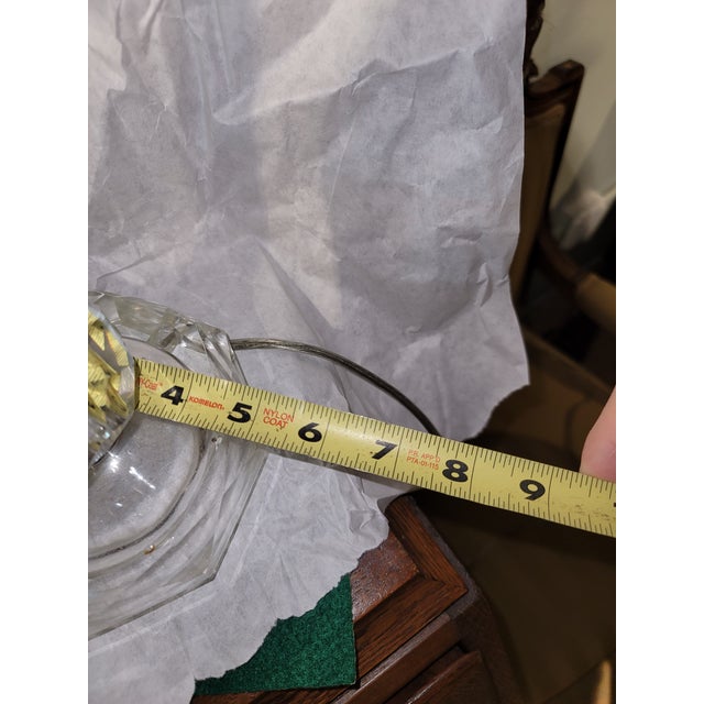 Mid 20th Century Hollywood Regency Crystal Glass Stick Lamp For Sale - Image 9 of 9