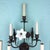 Vintage 7 Light Wrought Iron Wall Sconce With Milk Glass Flowers & Cherub Motif - Matching Sconce Available Separately For Sale - Image 12 of 12