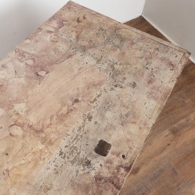 Wood 19th Century Original Painted Portuguese Console Table With Two Drawers For Sale - Image 7 of 18