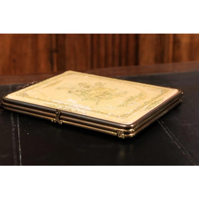 Cream French 19th Century Three Part Fold Out Vanity Mirror with Rococo Style Scenes For Sale - Image 8 of 12