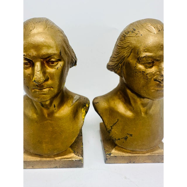 Vintage George Washington Cast Iron Bookends For Sale - Image 4 of 6