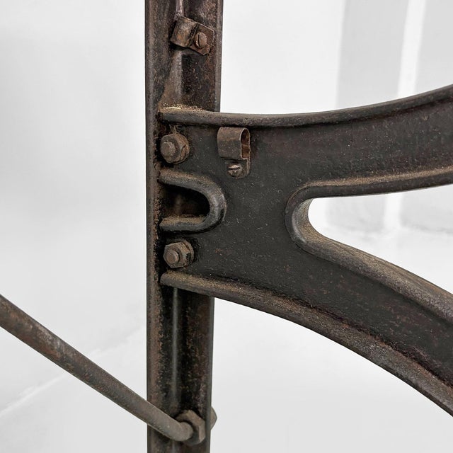 Black Vintage Italian Industrial Wooden and Cast Iron Console Table, 1800s For Sale - Image 8 of 15