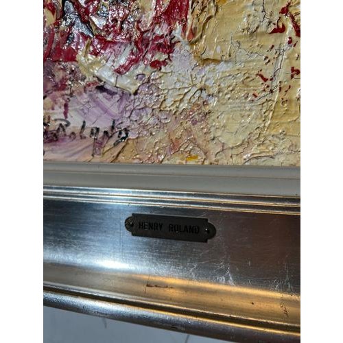 Henry Roland, Large Expressionist Composition, Oil on Canvas For Sale - Image 4 of 6